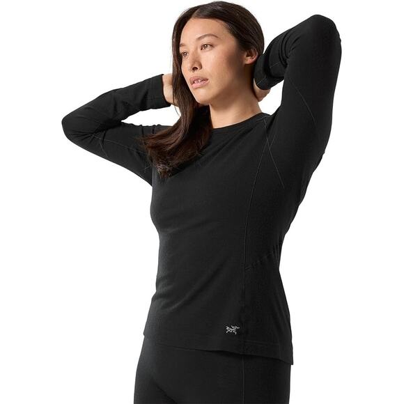 Arc'teryx Women's Merino Wool Crew Sweater Long Sleeve Black Size S NWT - Picture 1 of 12